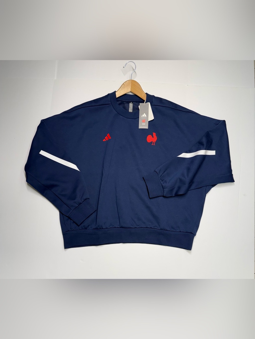 Adidas France Rugby Travel CrewNeck Sweatshirt JW4411 Women’s 2XL Retail$100NWT
